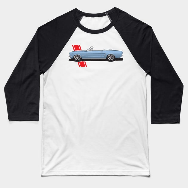 1965 Ford Mustang Convertible Baseball T-Shirt by RBDesigns